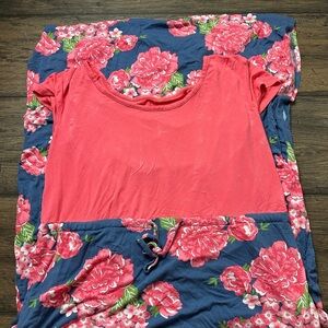 Floral Pink and Blue Dress